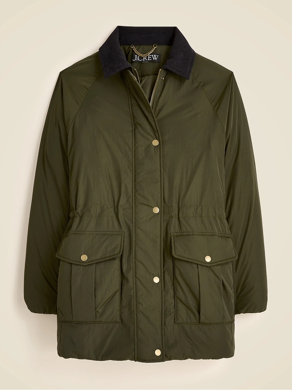 NWT J.Crew Women's Puffer Barn Jacket PrimaLoft Spruce Large CP431